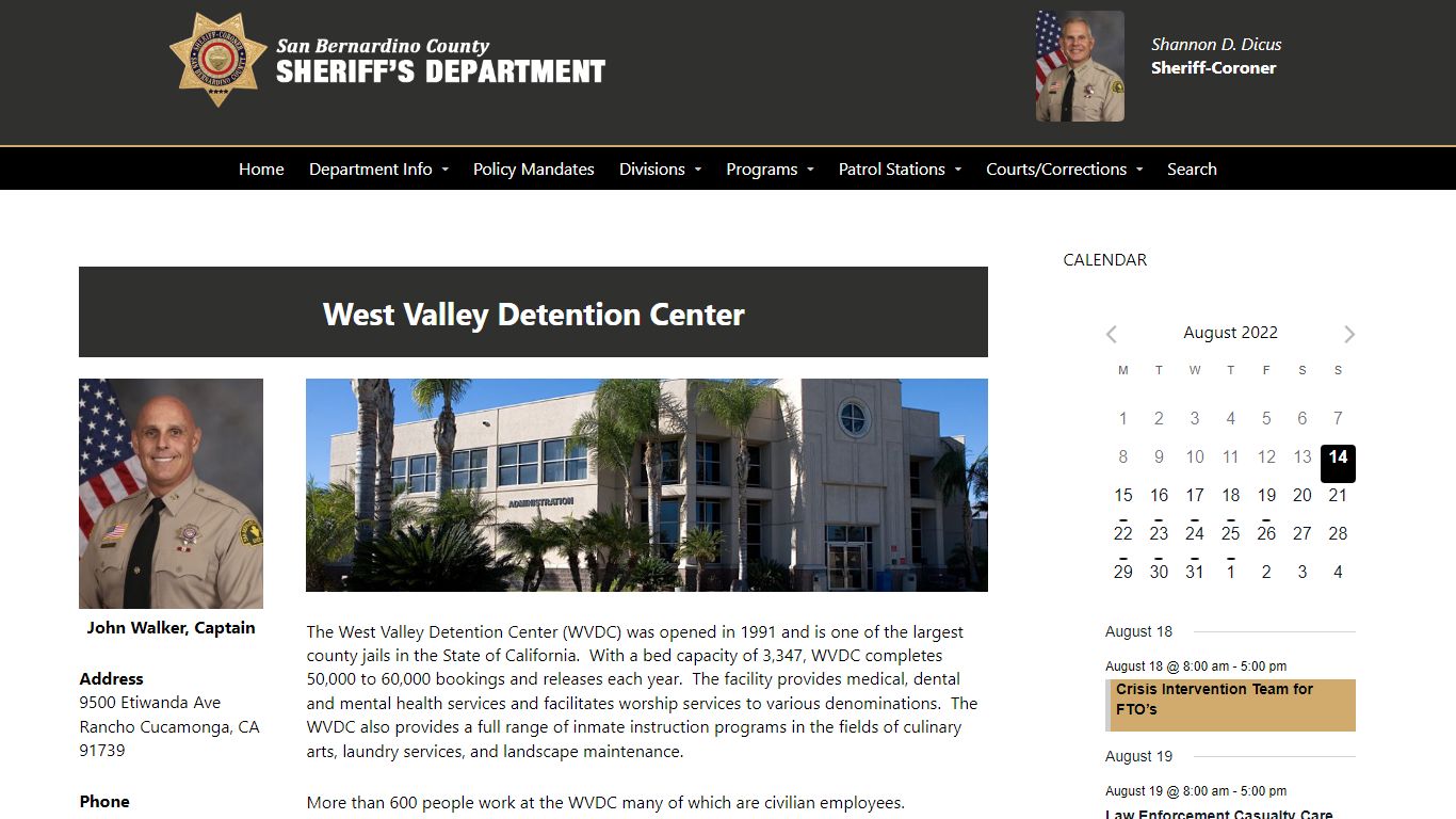 West Valley Detention Center - San Bernardino County ...